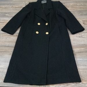 Vintage Spencer Douglas Black Wool Pea Coat